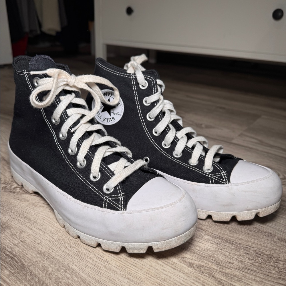 Converse Chuck Taylor All Star Lug Sole Platform Sneakers Black Size 9